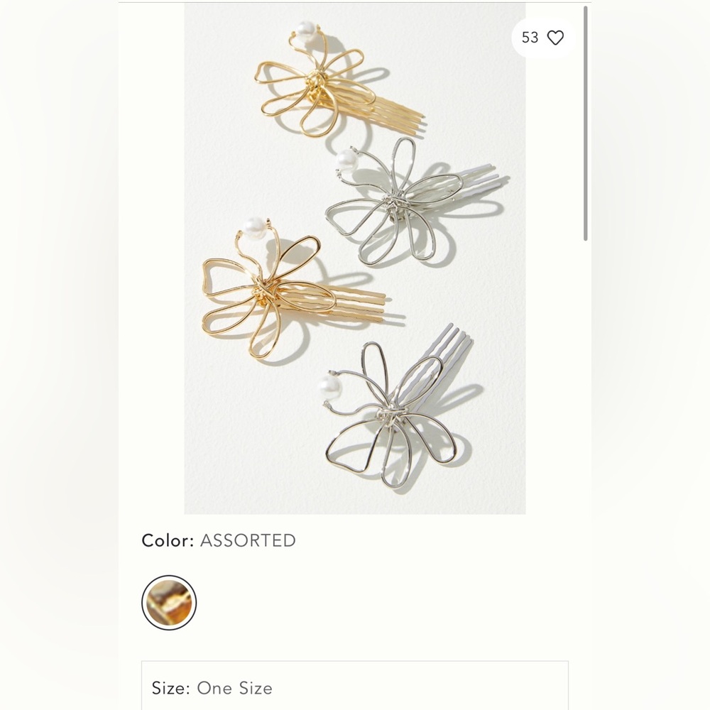 Wire flower hair pin set